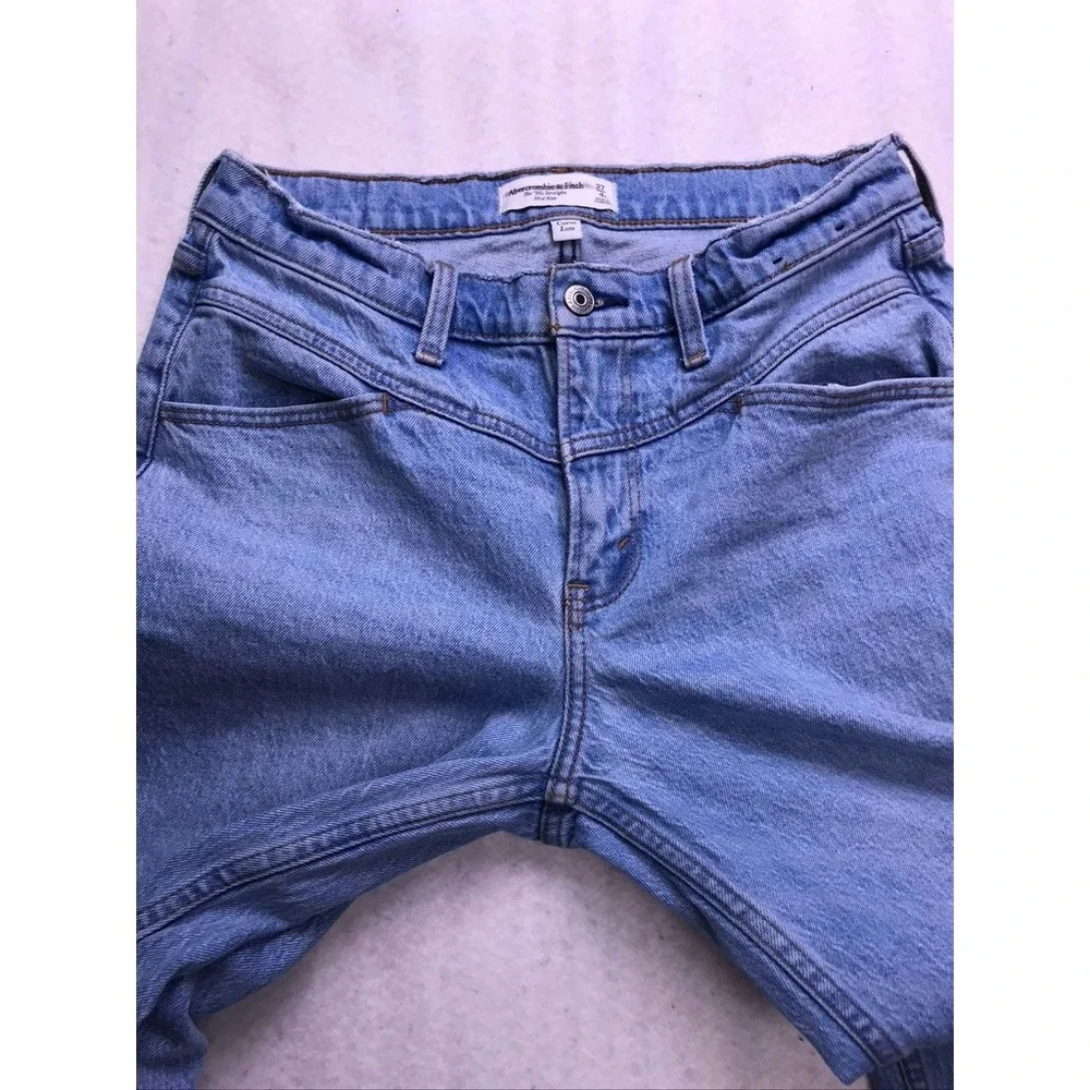 Abercrombie & Fitch‎ 90s Straight Jeans Womens 27/4S Light wash Curve Love